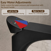 Plantex Brass Wash Basin Mixer Tap/Hot & Cold Basin Mixer Faucet/Deck Mount Pillar Spout for Bathroom Sink - Pack of 1 (APS-4603, Black)