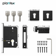 Plantex Dead Lock for Main Door/Lock with Brass 70mm Cylinder with Lock Body and 3 Computerized Keys - Pack of 1 (Z-Black)