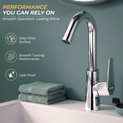 Plantex Kitchen Taps for Home Sink with 360° Rotation/Sink Tap for Kitchen Basin with Teflon Tape/Kitchen Faucets for Sink -Chrome (Celesiya-1246)