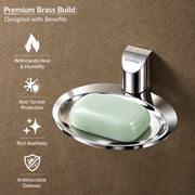 Plantex Smero Pure Brass Soap Holder for Bathroom & Kitchen/Soap Stand/Case/Dish/Bathroom Accessories - Superb (Chrome)