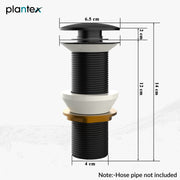 Plantex Waste Coupling for Wash Basin/Pure Brass 5 inch Drain Out let System Full Thread Pop up Coupling for Wash Basin Accessories (Matt Black - Pack of 1)