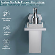 Plantex 304 Grade Stainless Steel Liquid Soap Dispenser for Bathroom/Shampoo Dispenser/Handwash Dispense/Bathroom Accessories - (Delta, Chrome)