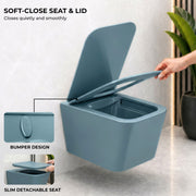 Plantex Imported Ceramic Commode/ Western Toilet/ Wall Hanging Commode for Bathroom with Soft Closing Toilet Seat Cover- P Trap (Harmony Blue)