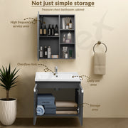 Plantex Stainless Steel Vanity for Bathroom/Rectangle Cabinet with Wash Basin and Mirror/Bathroom Organizer for Home - (NZBC-30)