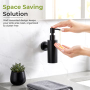 Plantex Liquid Soap Dispenser for Bathroom/304 Grade Stainless Steel Shampoo Dispenser/Round Hand wash Dispenser/Bathroom Accessories - Pack of 1 (Regent, PVD Black)