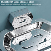 Plantex 304 Grade Stainless Steel Soap Dish for Bathroom/Soap Case/Soap Holder/Soap Stand/Bathroom Accessories - Pack of 1 (Delta, Chrome)
