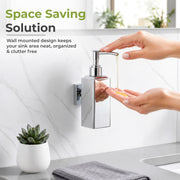 Plantex 304 Grade Stainless Steel Soap Dispenser for Wash Basin/Wall Mounted Soap Dispenser for Bathroom/Hotel/Restaurants - Pack of 1 (Regent-Chrome)