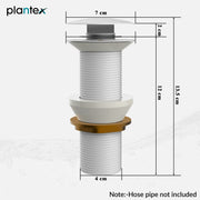 Plantex Pure Brass Waste Coupling 5 Inch/Waste Coupling for Wash Basin/Coupling for Drain Out let System Full Thread (Glossy White - Pack of 1)