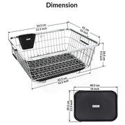 Plantex Stainless Steel Dish Rack with Drainer Tray/Utensil Drying Rack for Kitchen/Bartan Basket with Drain Tray/Rust-Resistant Vessel Drainer Basket Stand – Chrome Finish (54 x 40 x 24 cm)