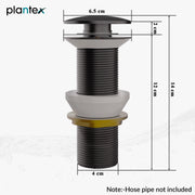 Plantex Pure Brass Pop Up Coupling 5 Inch/Waste Coupling for Wash Basin/Coupling for Drain Out let System Full Thread - Pack of 1 (PVD Grey)