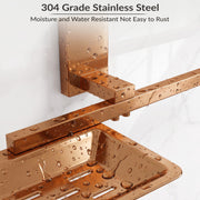 Plantex 304 Grade Stainless Steel Soap Dish with Napkin Ring/Soap Stand/Soap Holder/Napkin Holder/Towel Hanger for Bathroom/Bathroom Accessories - Pack of 1 (Crystal, PVD Rose Gold)