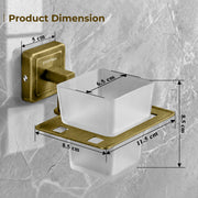Plantex 304 Grade Stainless Steel Toothbrush Holder/Stand/ABS Toothpaste Stand/Tumbler Holder for Bathroom - Decan (Brass Antique)