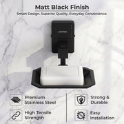 Plantex 304 Grade Stainless Steel Soap Holder for Bathroom/Soap Dish/Bathroom Soap Stand/Bathroom Accessories - Darcy (Black)