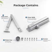 Plantex Heavy Duty Automatic Door Closer/Hydraulic Door Closer for Home/75kg Adujstable Spring Door Closer for Wooden Door & Metal Door (ISO 9001 Certified) - Silver