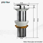 Plantex Pure Brass Waste Coupling for Kitchen Sink/5 inch Drain Out let System Full Thread Pop up Coupling for Wash Basin (Chrome - Pack of 1)