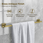 Plantex 304 Grade Stainless Steel Bathroom Towel Hanger/Single Towel Rod/Towel Holder for Wash Basin/Bathroom Accessories - Decan (Brass Antique)