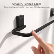 Plantex 304 Stainless Steel Single Towel Rod for Bathroom/Cloth Hanger for Wall/Bathroom Towel Hanger/Bathroom Accessories - Crystal (Black)