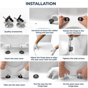 Plantex 55MM QQ Toilet Seat Cover Hinges/Soft Close QQ Quick Release Replacement Kit/Corrosion-Resistant Hydraulic Dampers with Screws & Fittings/Easy Installation-1 Pair (2 Piece)