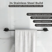 Plantex J4 Stainless Steel 24 Inch Towel Rod for Bathroom/Towel Holder in Bathroom/Towel Holder/Bathroom Accessories (PVD Black Finish) Onix
