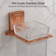 Plantex 304 Grade Stainless Steel Glass Tumbler Holder/Toothbrush Holder for Bathroom/Bathroom Accessories – Pack of 1 (Crystal, PVD Rose Gold)