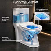 Plantex Commode for Toilet/Ceramic One Piece Western Toilet/Rimless Commode with Soft Closing Toilet Seat - S Trap Outlet (White)
