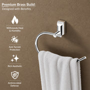 Plantex Pure Brass Towel Holder for Wash Basin/Napkin Holder/Towel Ring/Bathroom Accessories - (Chrome Finish) Superb