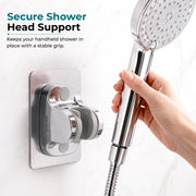 Plantex ABS Hand Shower Holder For Bathroom/Strong Self Adhesive Adjustable Handheld Shower/No Drilling Wall Mount Bracket - (Chrome)