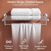 Plantex 304 Grade Stainless Steel 24 Inches Long Towel Rack/Towel Hanger for Bathroom/Towel Bar/Bathroom Accessories - Olive (Chrome)