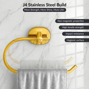 Plantex J4 Stainless Steel Towel Hanger for Wash Basin/Hand Towel Hanger/Napkin Holder for Wash Basin/Bathroom Accessories (PVD Gold Finish) Onix