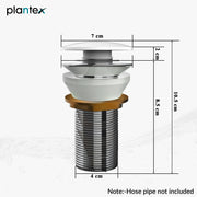 Plantex Pure Brass Waste Coupling for Wash Basin/3 inch Drain Out let System Full Thread Pop up Waste Coupling (White - Pack of 1)