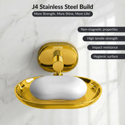 Plantex J4 Stainless Steel Wall Mounted Soap Holder for Bathroom/Soap Holder for Kitchen/Soap Stand for Bathroom/Bathroom Accessories (PVD Gold Finish) Onix