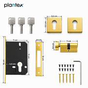 Plantex Dead Lock for Main Door/Lock with Brass 70mm Cylinder with Lock Body and 3 Computerized Keys - Pack of 1 (PVD Gold)