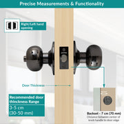 Plantex Stainless Steel Bathroom Door Lock/Keyless Cylindrical Lock for Bathroom/Balcony/Tubular Door Knob/Handle - Pack of 1 (Without Key-Glossy Black)