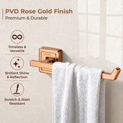 Plantex 304 Grade Stainless Steel Towel Ring for Wash Basin/Napkin Hanger for Bathroom/Towel Hanger/Towel Holder/Bathroom Accessories - Decan (Rose Gold)
