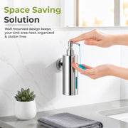 Plantex Liquid Soap Dispenser for Bathroom/Stainless Steel Shampoo Dispenser/Round Hand wash Dispenser/Bathroom Accessories - Pack of 1 (Chrome)