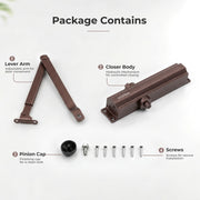 Plantex Premium Heavy Duty Aluminium Door Closer/Automatic Hydraulic Door Closer/Soft Door Closers for Hotel-Home-Office (ISO 9001 Certified)(Capacity 75 Kg, Brown)