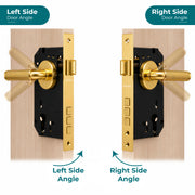 Plantex Mortise Door Lock Set with Brass Cylinder & Keys/Heavy-Duty Main Door Lock Body - Pack of 1 (PVD Gold)