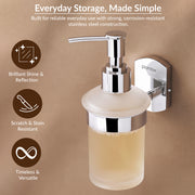 Plantex 304 Grade Stainless Steel Hand Wash Holder for Wash Basin/Liquid Soap Dispenser/Bathroom Accessories - Parv (Chrome)