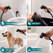 Plantex Self Cleaning Health Faucet for Toilet/ABS Plastic Jet Spray for Bathroom/Hand Gun/ Without Hose Pipe - Pack of 1 (Black)