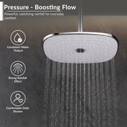 Plantex ABS Shower Head for Bathroom/10x8 Inch Rain Shower Head/Pressurized Overhead Shower/Self Cleaning Shower Head/Water Saving – (Chrome, D326)