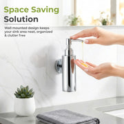 Plantex Liquid Soap Dispenser for Bathroom/304 Grade Stainless Steel Shampoo Dispenser/Round Hand wash Dispense/Bathroom Accessories - Pack of 1 (Regent, Chrome)