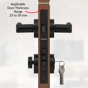 Plantex Door Lock - Main Door Lock Set with Keys/Mortise Door Locks for Home/Office/Hotel - Pack of 1 (OHMH-81, Z-Black)