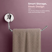 Plantex Stainless Steel Towel Ring for Bathroom/Wash Basin/Napkin-Towel Hanger/Bathroom Accessories - (Chrome - L Shape) - Pack of 1