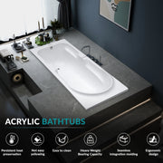 Plantex Bathtub For Bathroom/Bath tub for Adults/Deep Soaker Bathtub with Overflow and Waste Coupling Accessories (White - 1670 mm)