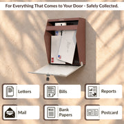 Plantex Letter Box/GI Steel Suggestion Box for Office with Key Lock/Post Box for Gate Home/Complaint Box/Wall Mounted Mail Box - (Orchid & Ivory)
