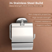 Plantex J4 Stainless Steel Toilet Paper Holder for Bathroom/Tissue Holder for Washroom/Toilet roll Holder for Wall Mounted/Bathroom Accessories (Chrome Finish) Onix