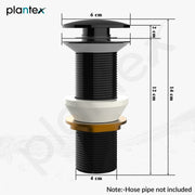 Plantex Pure Brass Waste Coupling for Wash Basin/5 inch Drain Out let System Full Thread Pop up Waste Coupling for Wash Basin (Glossy Black - Pack of 1)
