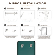 Plantex Aluminium Frame Bathroom Mirror for Wall/Wall Mount Mirror for Bedroom/Dressing Room/Living Room/Entryway - Shatterproof Mirror (18x24 Inch-Brushed Black/Rectangle)