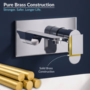 Plantex Brass Basin Mixer Tap/Hot and Cold Water Tap with Brass Wall Flange and Teflon Tape/Water Tap - (Orna-227, Chrome)