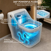 Plantex Imported Platinum One Piece Western Commode for Toilet/Rimless Siphonic Vaccum Commode with Soft Close Toilet Seat Cover - S Trap Outlet (White)